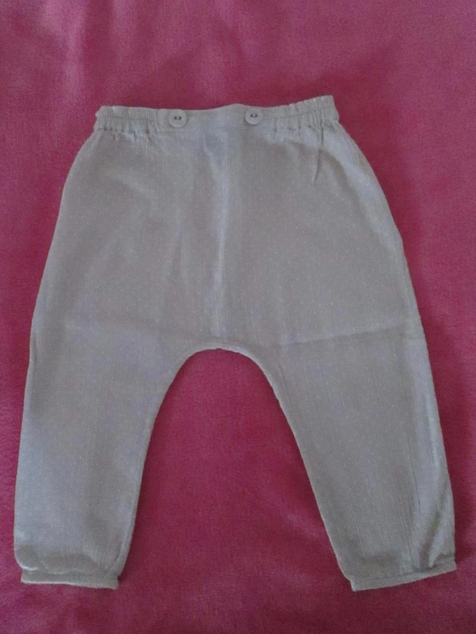 Pantalon beige rosé petits pois